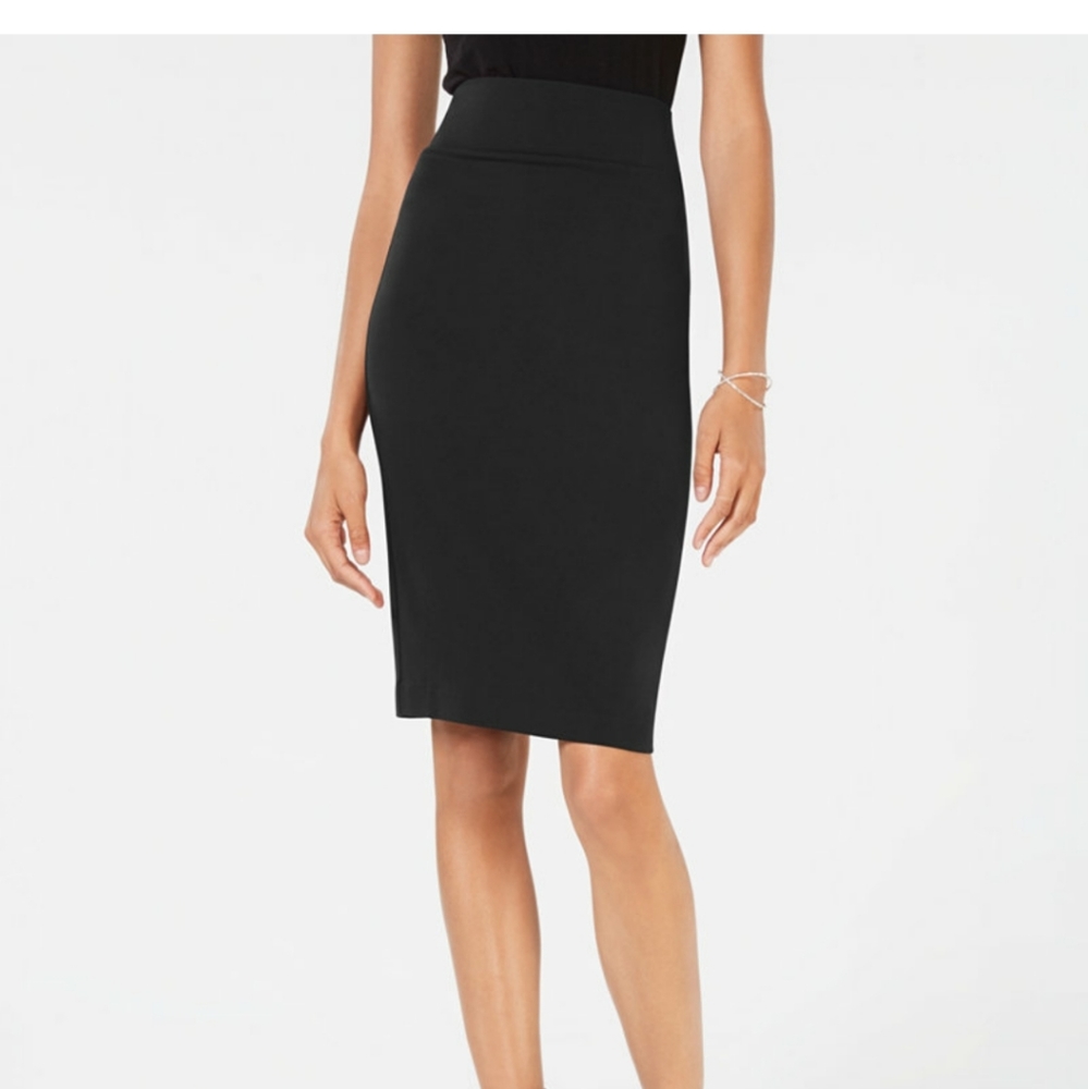 INC CURVY FIT PONTE NAVY BLUE PENCIL SKIRT SIZE MEDIUM